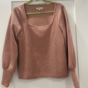 Madewell square neck loose fit ribbed sweater top m